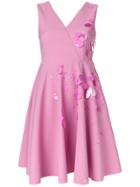 Msgm Embellished Flared Mini Dress - Pink & Purple