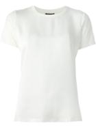 Theory Round Neck T-shirt, Women's, Size: L, White, Silk/viscose/spandex/elastane