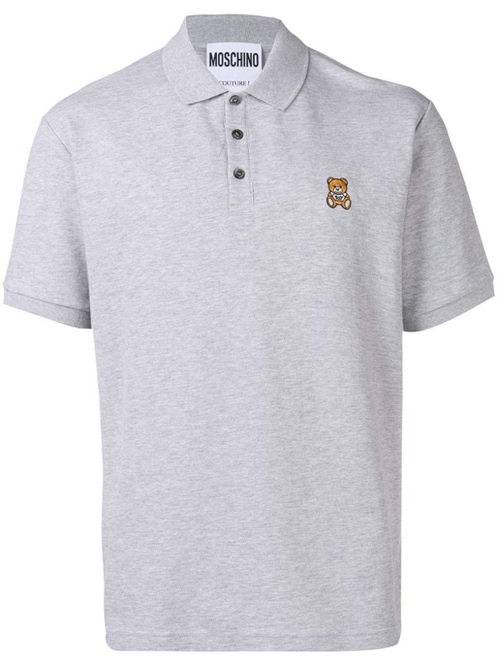 Moschino Teddy Patch Polo Shirt - Grey