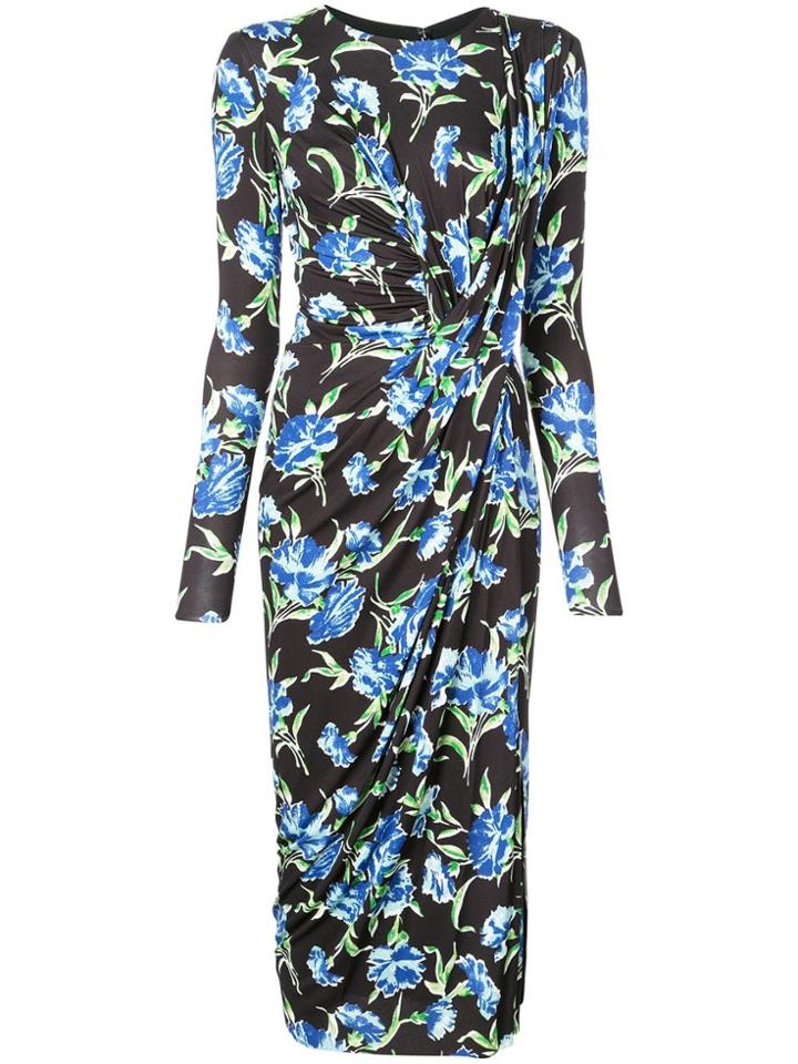 Jason Wu Collection Floral Print Midi Dress - Black