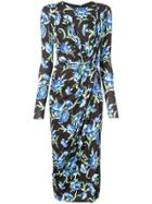 Jason Wu Collection Floral Print Midi Dress - Black