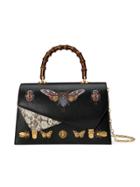 Gucci Ottilia Leather Top Handle Bag - Black