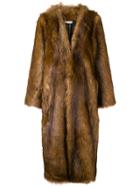Ssheena Furry Oversized Coat - Brown