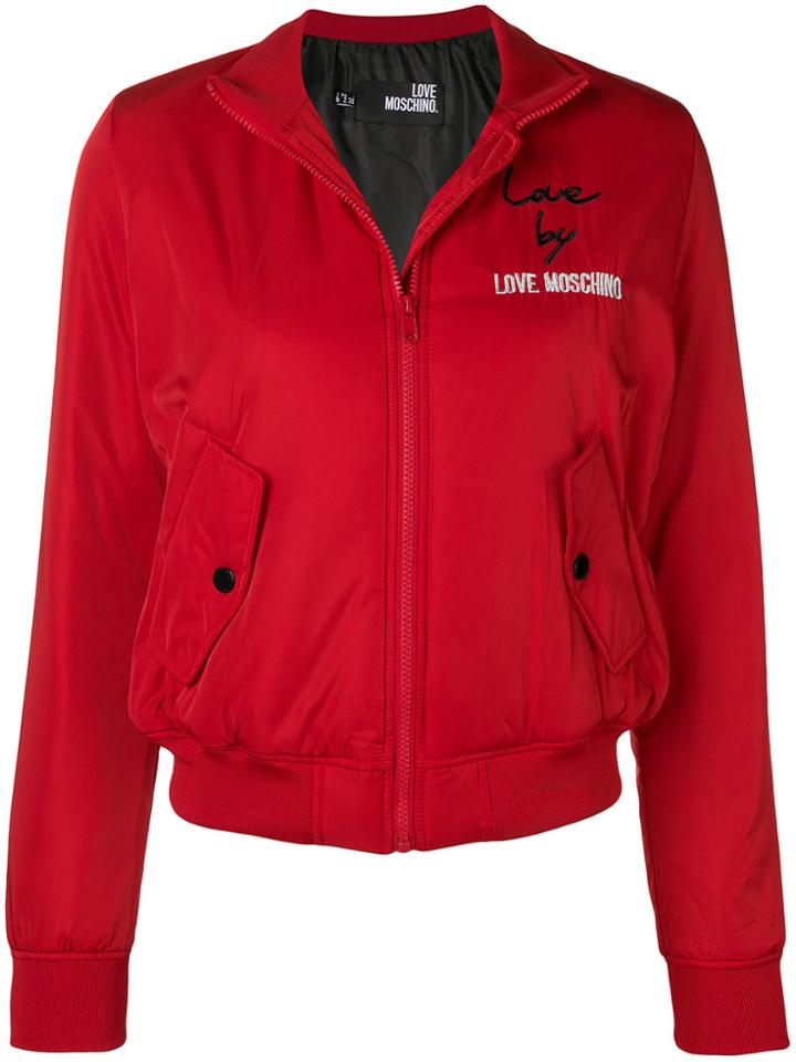 Love Moschino Embroidered Logo Bomber Jacket