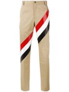 Thom Browne - Diagonal Stripe Chinos - Men - Cotton - 4, Nude/neutrals, Cotton