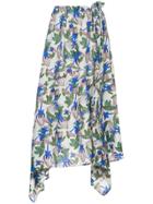 Christian Wijnants Floral Asymmetric Skirt - Blue