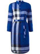 Burberry House Check Shirt Dress, Women's, Size: 8, Blue, Cotton