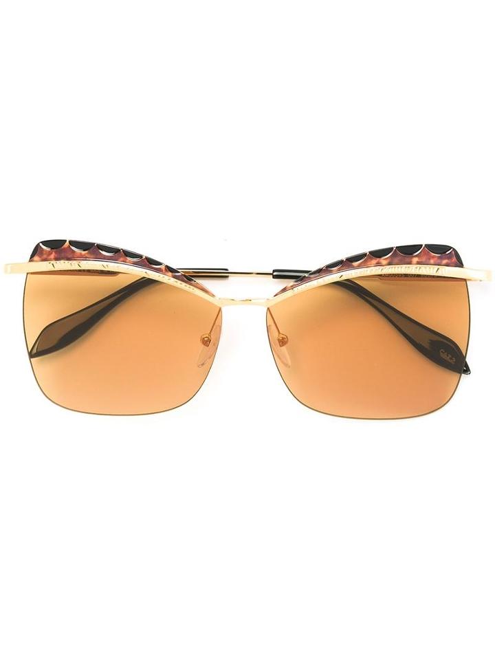 Alexander Mcqueen Squared Cat Eye Sunglasses, Adult Unisex, Grey, Acetate/metal