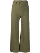 Veronica Beard Cynthia Wide Leg Jeans - Green