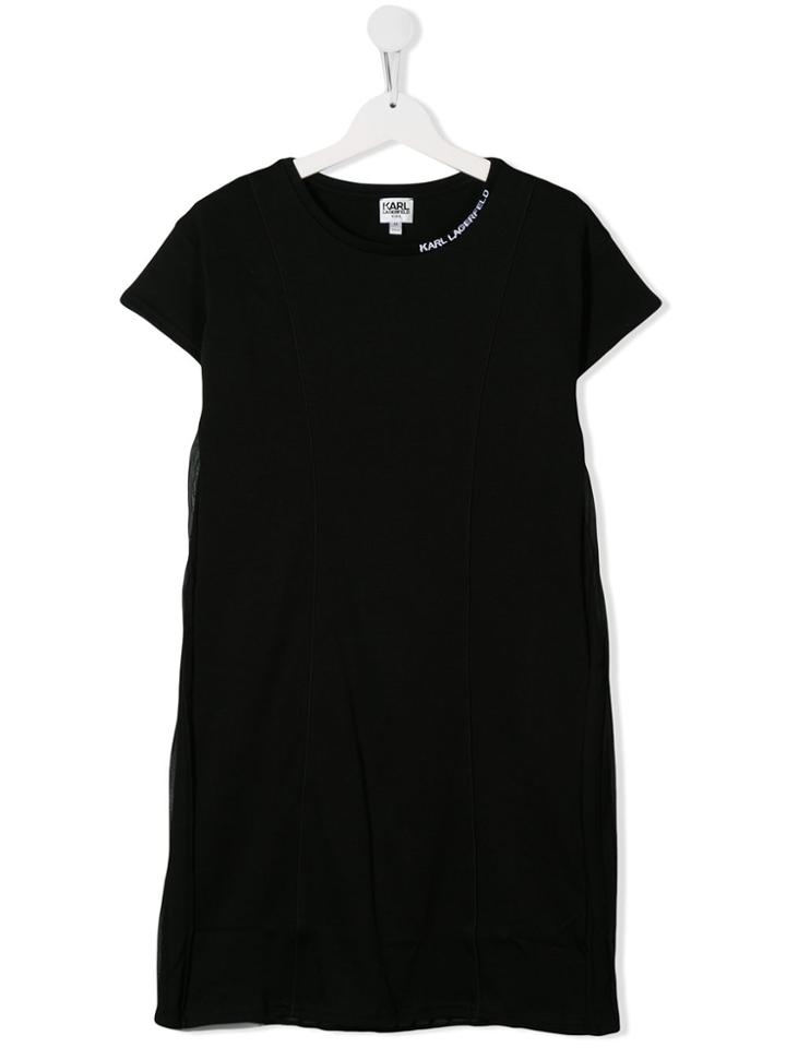 Karl Lagerfeld Kids Teen Pleated Back Dress - Black