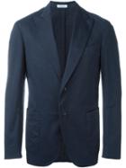 Boglioli Classic Casual Blazer, Men's, Size: 50, Blue, Cotton/linen/flax/spandex/elastane/cotton