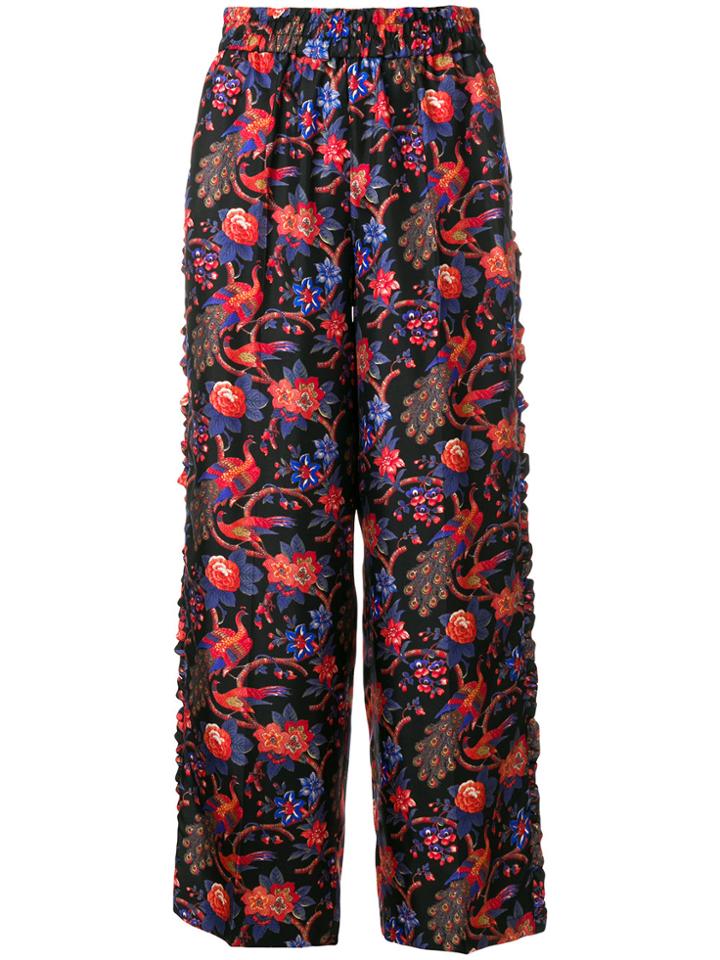 Jil Sander Navy Cropped Tailored Trousers - Pink & Purple