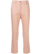 Jil Sander Navy Cropped Tailored Trousers - Pink & Purple