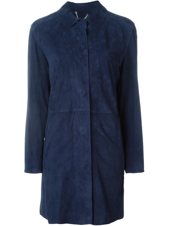 Desa Collection Single Breasted Coat - Blue