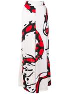 By Malene Birger Printed Wide Leg Trousers - White