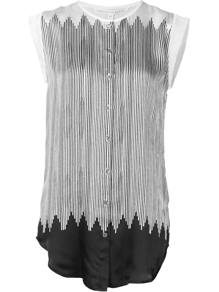 Veronica Beard Striped Sleeveless Shirt