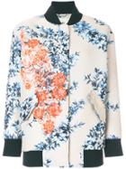 Fendi Embroidered Floral Bomber Jacket - Blue