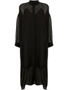 Maison Rabih Kayrouz Sheer Panel Long Shirt Dress - Black
