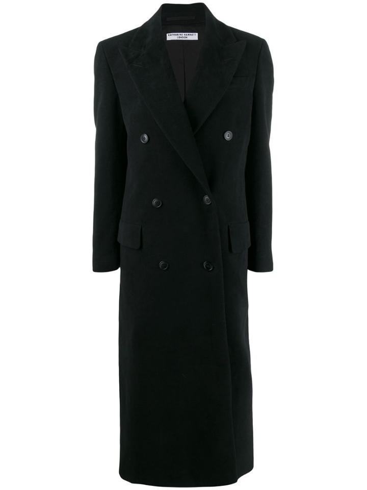 Katharine Hamnett London Simona Double-breasted Moleskin Coat - Black