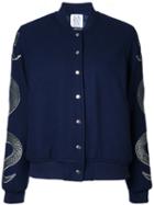 Zoe Karssen Snakes Bomber Jacket, Women's, Size: Small, Blue, Wool/viscose