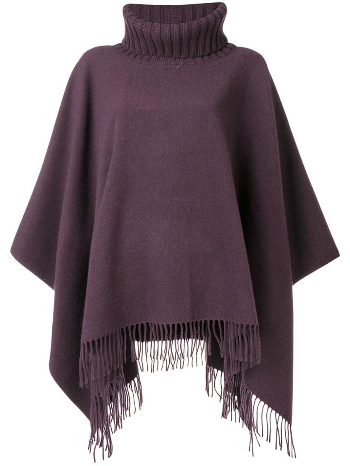 Fabiana Filippi Roll Neck Poncho - Purple