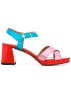 L'autre Chose Side Strap Block Heel Sandals - Multicolour