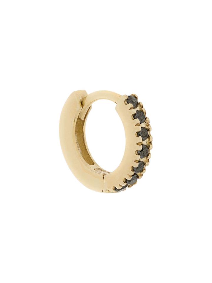 Otiumberg 9kt Gold Black Diamond Huggie Hoop