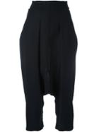 Rick Owens Drop Crotch Trousers, Women's, Size: 42, Black, Cotton/nylon/spandex/elastane/virgin Wool