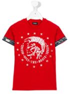 Diesel Kids Logo Print T-shirt, Size: 8 Yrs, Red
