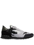 Valentino Grey And Silver Garavani Rockrunner Low-top Sneakers