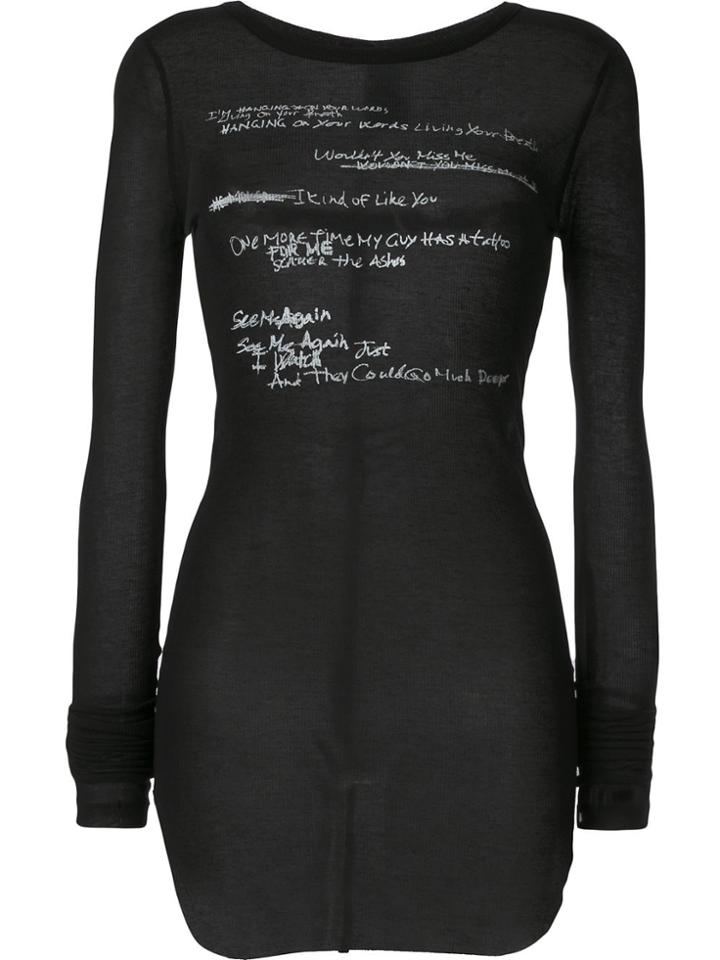 Ann Demeulemeester Knitted Print Top - Black