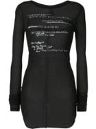 Ann Demeulemeester Knitted Print Top - Black