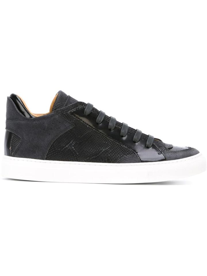 Mm6 Maison Margiela Snakeskin Effect Sneakers, Women's, Size: 39.5, Black, Rubber/leather/suede