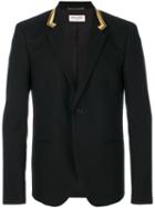 Saint Laurent - Embroidered Blazer - Men - Silk/cotton/polyester/metallized Polyester - 54, Black, Silk/cotton/polyester/metallized Polyester