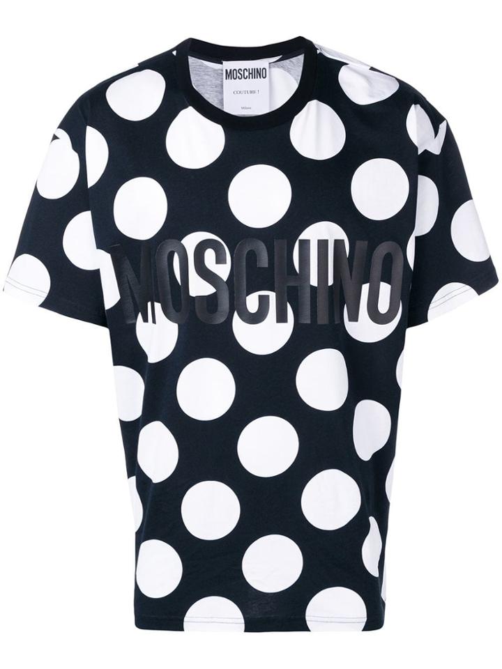 Moschino Polka Dot Print Logo T-shirt - Black