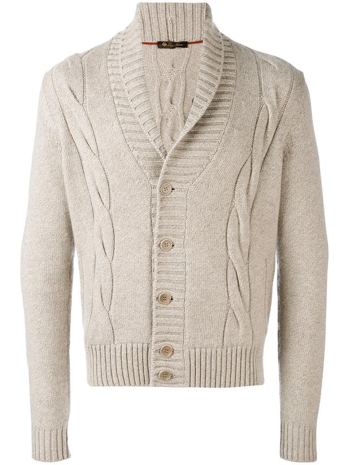 Loro Piana - Cable Knit Cardigan - Men - Goat Skin/cashmere - 46, Nude/neutrals, Goat Skin/cashmere