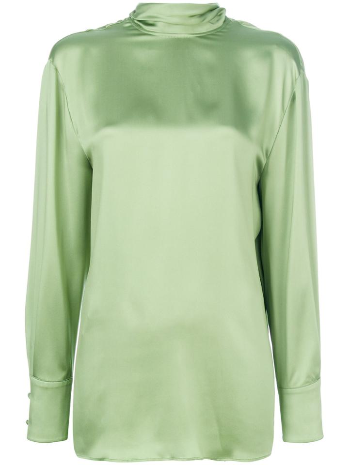 Valentino Tie Collar Blouse - Green