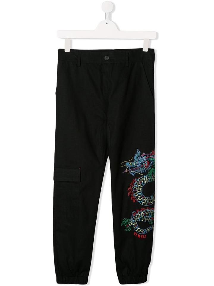 Kenzo Kids Dragon Cargo Pants - Black