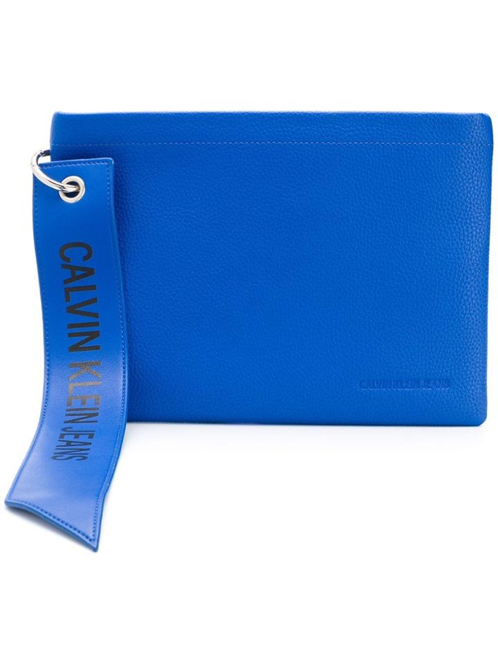 Calvin Klein Jeans Logo Embossed Clutch - Blue