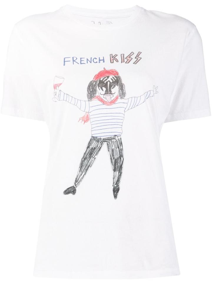 Unfortunate Portrait 'french Kiss' T-shirt, Women's, Size: Xl, White, Cotton