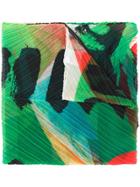 Issey Miyake Abstract Print Pleated Scarf - Green