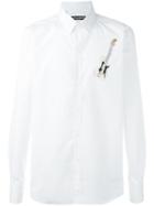 Dolce & Gabbana Guitar Patch Shirt, Men's, Size: 45, White, Cotton