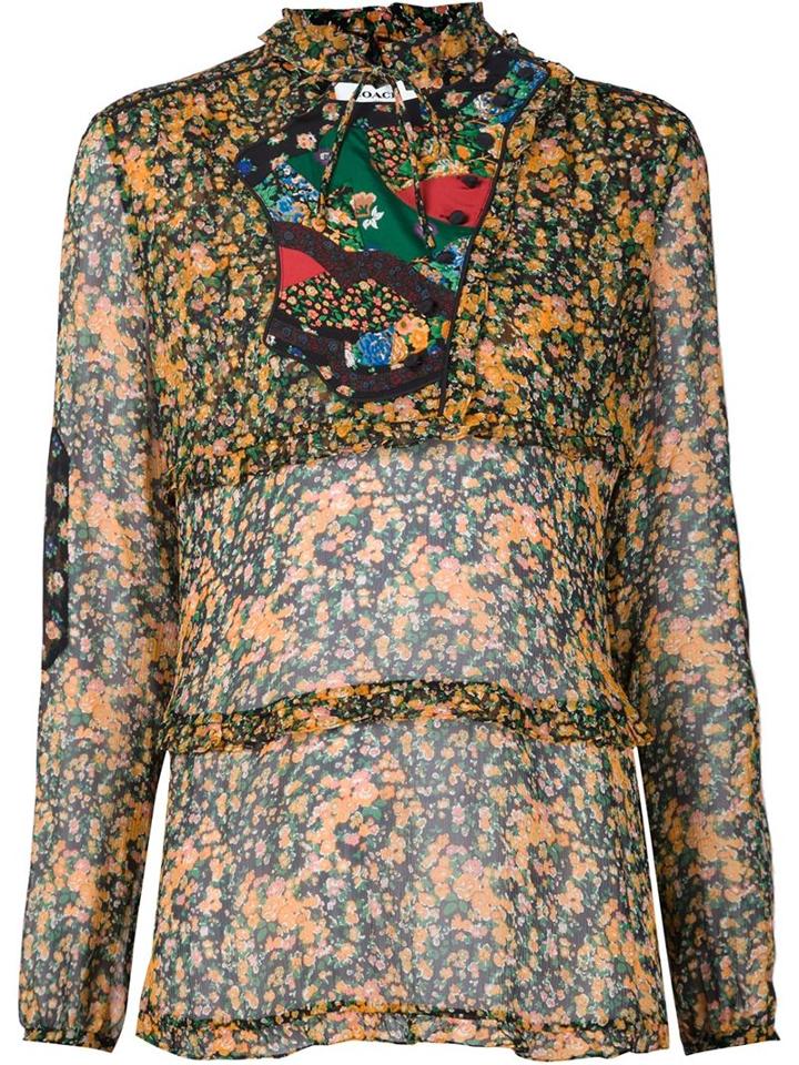 Coach Floral Appliqué Blouse