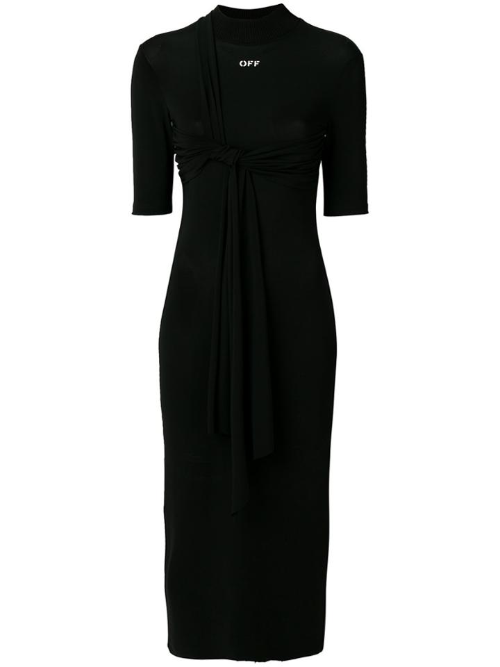 Off-white Logo Knot Detail Dress - Black