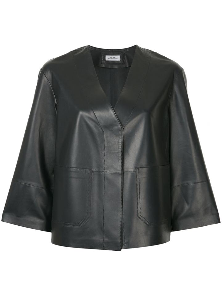 Desa Collection V-neck Jacket - Black