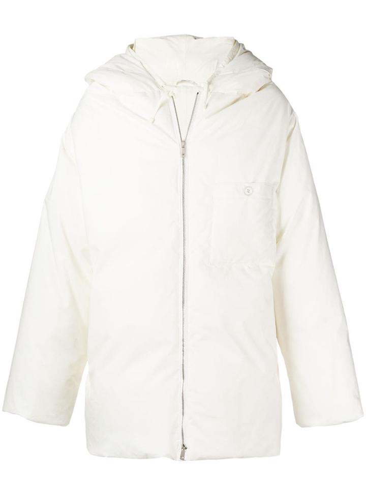 Jil Sander Hooded Padded Coat - White