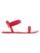 Blue Bird Shoes Jelly Braided Sandals - Red