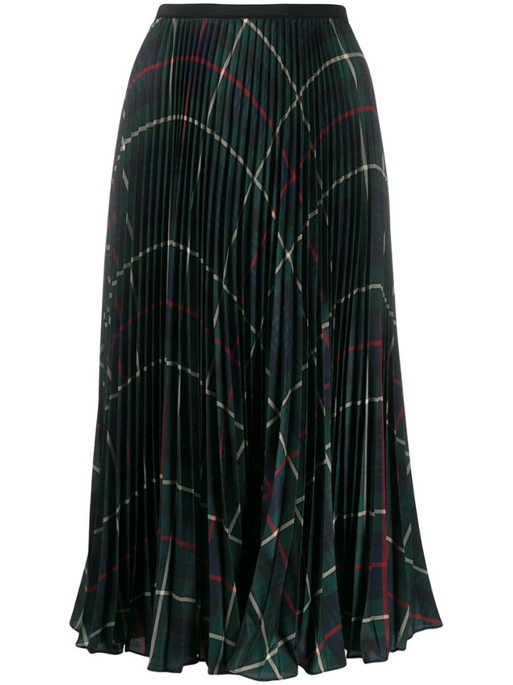 Polo Ralph Lauren Pleated Tartan-print Dress - Green