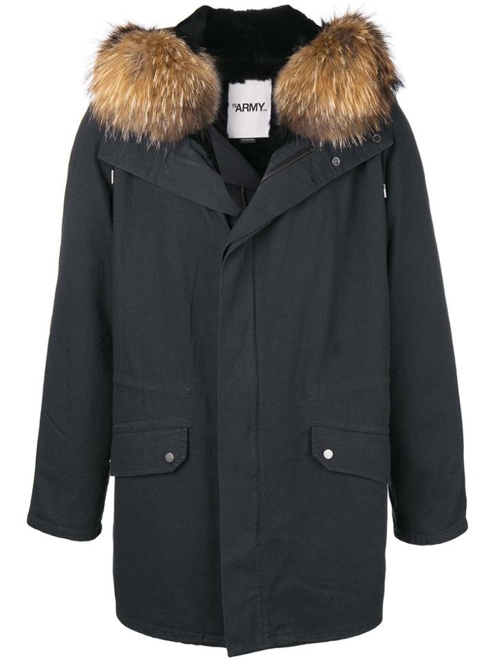 Yves Salomon Army Army Parka Coat - Black