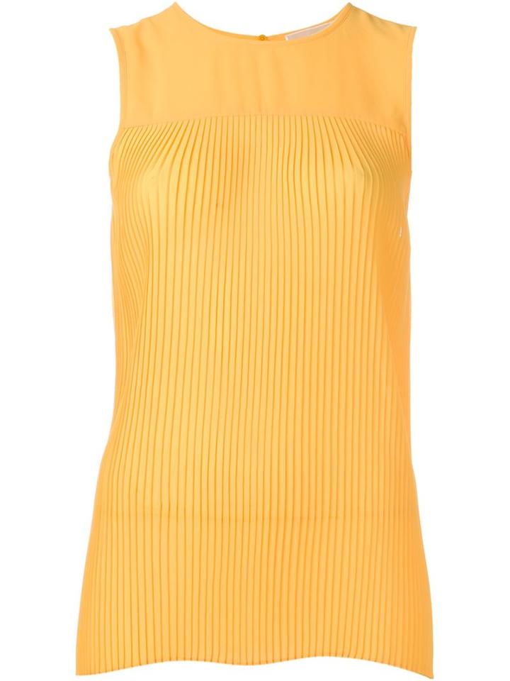Michael Michael Kors Semi Sheer Pleated Tank Top